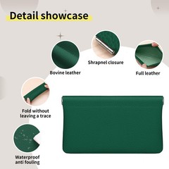 Genuine Leather Pocket Cosmetic Bag for Purse,Coin Purse Lipstick green