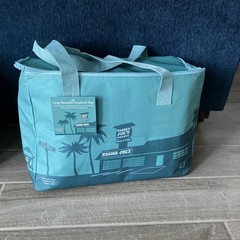 Trader Joe’s 8 Gallons Reusable Bag Cooler Large Insulated Tote Dusty Blue NEW
