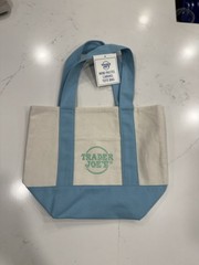 Authentic from USA, Limited edition, Trader Joe’s Mini Canvas Tote Bag, Blue,