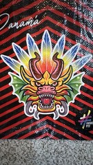 Devil Dragon Reusable Shopping Tote Bag 11 1/2″ X 13″ X 6″ From Panama