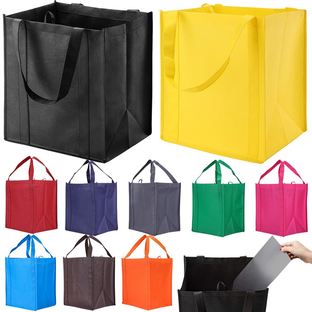 NERUB 10 Pack Reusable Reinforced Handle Grocery Bags – Heavy Duty Large Shoppin