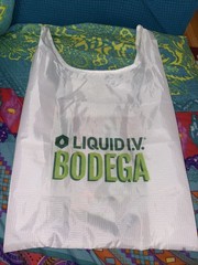White Liquid I.V. Bodega “Thank You” Reusable Nylon Shopping Bag 13 X 11 Inches