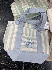 New Set of 4 Summer 2026 Trader Joe’s Striped Mini Canvas Totes Pastel Colors