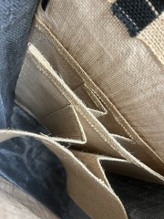 CP Crown Point Vineyard Ards Natural Burlap Tote Wine Bag w/Dividers 6 Bottles