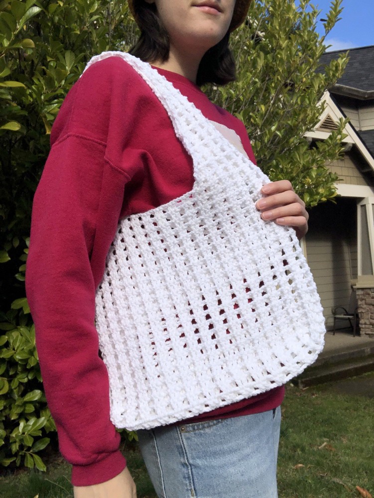 White Mesh Tote Bag