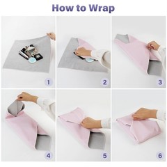 Walking Way Self-Adhesive Magic Cloth Makeup Bag, 17.71 inch, Pink