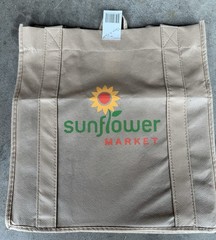 NOS RARE Sunflower Market Earthwise Reusable Grocery Bag Brown Handles Plastic
