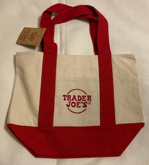 Trader Joe’s Red & Green Set: Mini Canvas Tote + Micro Tote & Grocery Bag – 6 pc