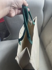 Starbucks Reusable Tote Shopping Bag Beige Green Logo 13x12x16 in