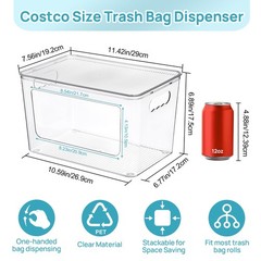 Vtopmart 2 Pack Trash Bag Holder, Stackable Garbage 2 Pack, Clear