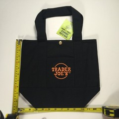 Trader Joe’s Mini Canvas Tote Bag With METAL SNAP FASTENER Halloween & Grocery