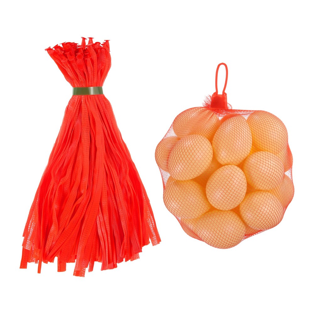 100Pcs Reusable Mesh Bags, 30cm Nylon Storage Bags with Closures, Red