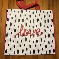 Reusable Shopping Bag Valentines Day ❤️ LOVE Spell out Homegoods Gift BLK&WHITE