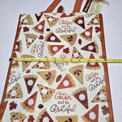 Thanksgiving Pie “Gather & Be Grateful” Kane Home Reusable Grocery Tote Bag Fall