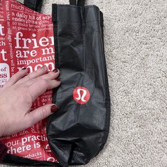 Lot of 5 Lululemon Reusable Shopping Bags Totes Red Black 2x Big 3x Small Sizes