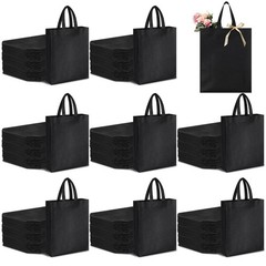 80 PCS Non Woven Tote Bags Bulk Large Reusable Gift Bag 15×11.8×4 Inches