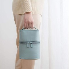 Makeup Bag Travel Cosmetic 7.5×5.5×4.4 Inch Brush Holder Gray