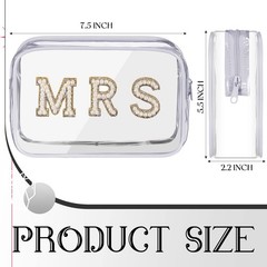 LEIFIDE Bride Bag Clear Makeup Gift Cosmetic Packet Mrs transparent