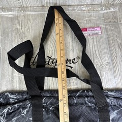 Thirty One Cinch Utility Tote Black Midnight Marble NWT Reusable Double Strap