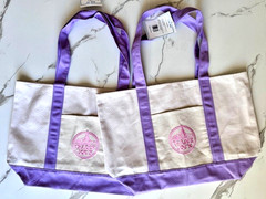 (Set of 2) New LARGE LAVENDER Trader Joe’s Canvas Tote Bags
