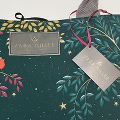 Waitrose Sara Miller Christmas Bag London Robin Bunny Deer Green Holiday 2024