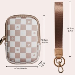 Hand Sanitizer Spray Case, 3.94 x 5.12 x 0.75 inches, Floral Checkers
