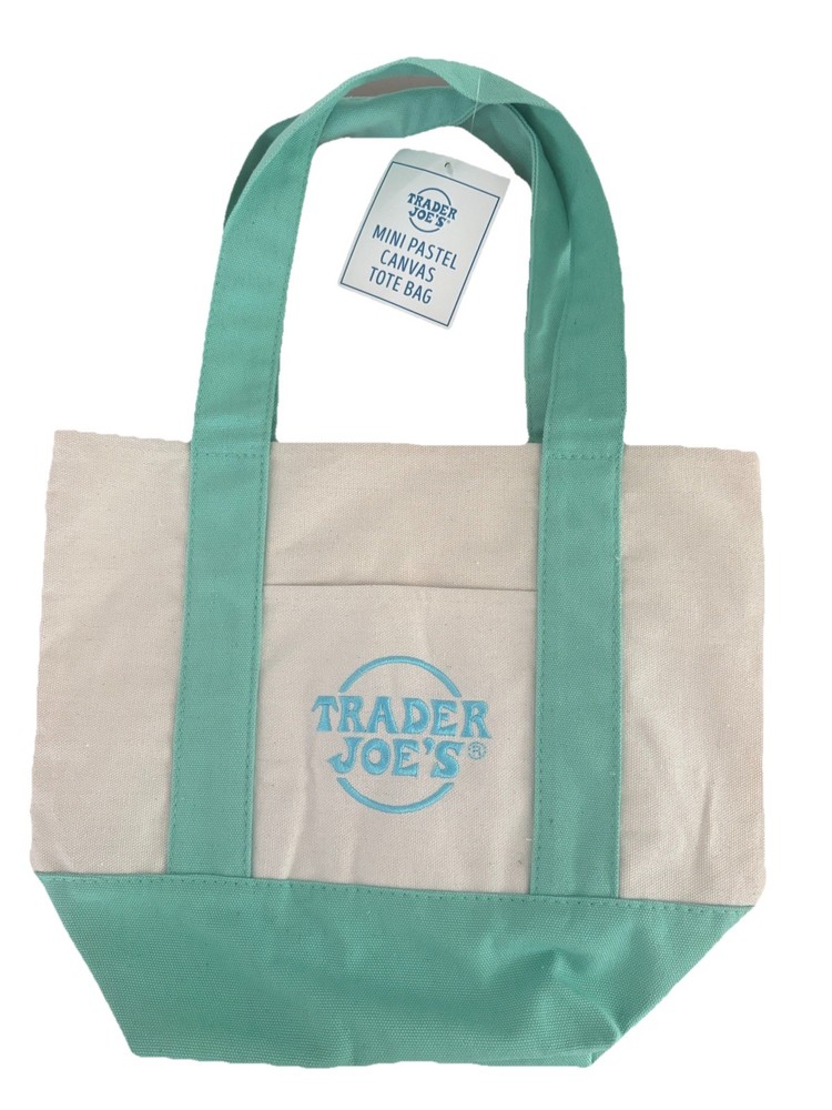 Multicolored Trader Joe’s Pastel Mini Canvas Tote Bags 2025 LIMITED EDITION NWT
