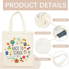 13 * 15 Inch Sublimation Blank Canvas Bags Bulk,Tote Bags for Sublimation, Canva