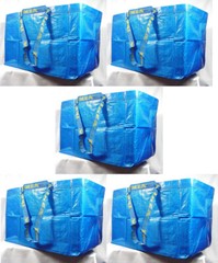 5 IKEA Large Reusable Shopping Bag Laundry Tote Grocery Shopping Eco Beach Bags