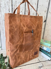 Waxed Canvas Tote Bag Reusable Grocery Shopper Heavy Duty Market Bag