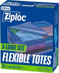 Flexible Totes X-Large Size 22 Gallon 2 Count Organizing Tote W/ Zipper