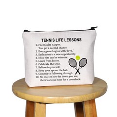 G2TUP Tennis Gift Life Lesson Makeup Bag White