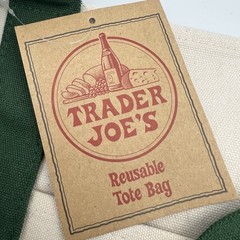Trader Joe’s Limited Edition Classic Large Canvas Tote in Hunter Green *New*
