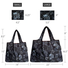 Wrapables Large & Small Foldable Tote Nylon Reusable Grocery Bags, Set of 2
