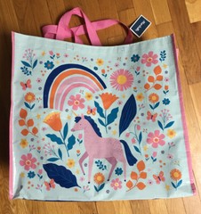 NEW UNICORN Flowers & RAINBOW~Shopping Bag Reusable Tote EcoFriendly Marshalls🦄
