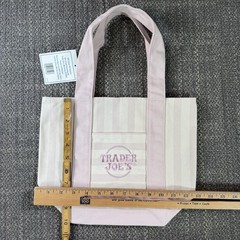 Trader Joe’s Striped Mini Canvas Tote Bag Petal Pink Summer 2026 Limited Release