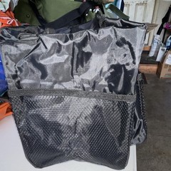 Vanity Fair Black Nylon Reusable Tote Bag with Mesh Pockets 1 Pack