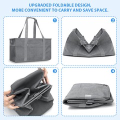 2PCS Large Reusable Grocery Bags Foldable Heavy Duty Shopping Bags Grocery Totes