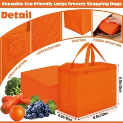 Reusable Grocery Bags Large Non Woven Shopping Bags with Handles Foldable Por…