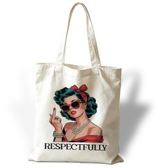 Canvas Tote Bag for Women, Respectfully Shoulder Tote Bags, Adult Humor Canva…