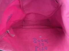 RARE Life is Good Large Bubble gum pink & purple Canvas Tote Bag NEW