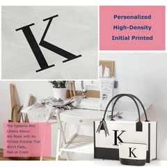 OATALY Personalized Canvas Tote w/ Zip Pockets – Gift for Mom, Teacher, Sister