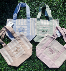 Trader Joe’s Mini Summer Striped Pastel Canvas Tote Bag Set 2026 🌴 Ships Today!