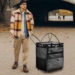 Reusable Grocery Bag On Wheels Large Capacity Shopping Trolley Foldable Rolli…