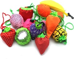 Foldable 10PCS Reusable Grocery Tote Bags – Heavy Duty & Cute Fruit Designs