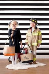 New Halloween Trick or Treat Black and Burlap Bucket Tote – FREE SHIPPING!!
