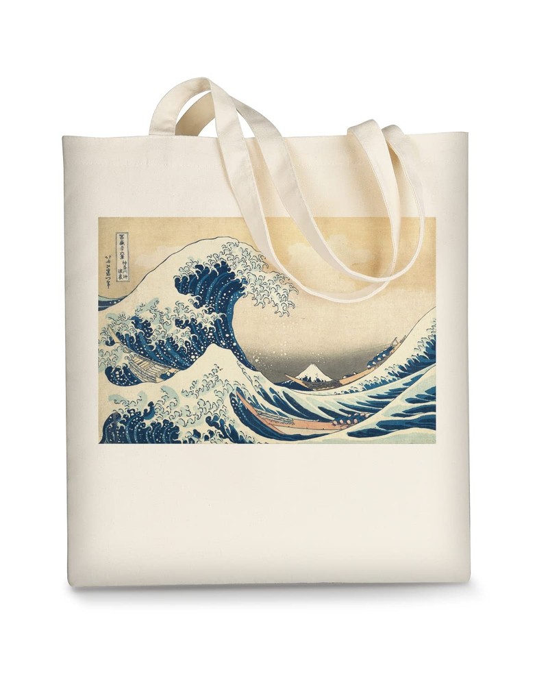 Canvas Tote Bag Aesthetic for Women, Cute Trendy Wave Reusable Cloth Cotton B…