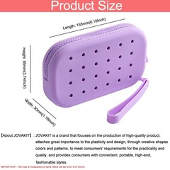 JOVAKIT Small Portable Silicone Makeup Bag for Women with Decorative Purple