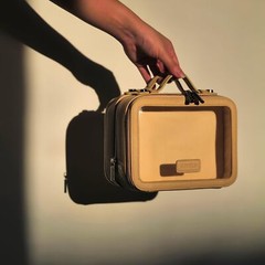 ETOILE – Small Twin Cosmetic Case Beige – Dual Compartment