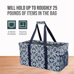 Extra Large Utility Tote Bag – Oversized Collapsible Reusable Wire Frame Rect…